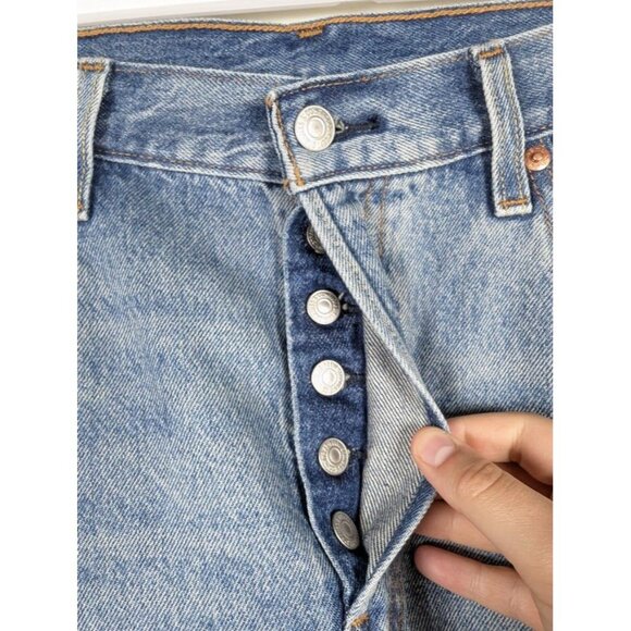 Levi's 501 Premium‎ Jeans Mens 34x31 Button Fly Big E White Patch Straight Leg - Picture 3 of 10